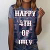Women's Fashion Casual Independence Day Printed Round Neck Short Sleeve T-Shirt Top