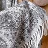 Ethnic Style Jacquard Cashew Flower Travel Scarf Women's Jacquard Fringed Scarf Thickened Extra Long Cape Shawl