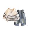 Kids Casual Long-Sleeve Set, Comfortable Daily Wear Outfits