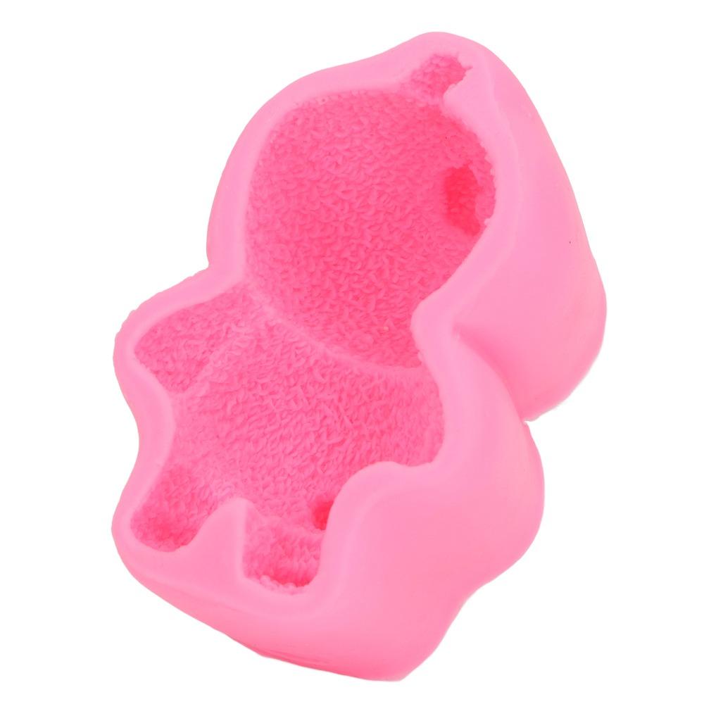Silicone Material Sleeping Bear Silicone Mould 3D Cute Bear Cake Decor Mould Pink Fondant Clay Making Mould Ice Cream Moulding