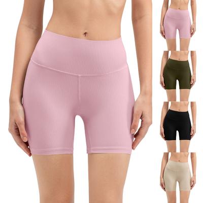 Pantalones cortos de motociclista de cintura alta para mujer, control de barriga, entrenamiento atlético, correr, yoga, gimnasio, danza