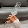 2PCS White Pearl Champagne Glasses Luxurious Sparkling Wine Glasses Stylish Sweet Wine Glasses Cocktail Stem Glasses