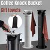 Large Capacity Coffee Knock Bucket With Towels Espresso Coffee Grounds Container Floor Collector Standing Tall Knock Trash Can