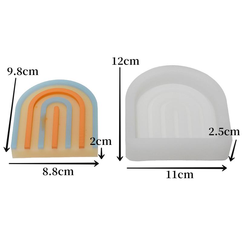 Moule Silicone Bougie Forme Arche/U 3D Kit de Fabrication Artisanale DIY Décoration Maison Plâtre Époxy Savon Fait Main Glaçons Outils de Cuisson