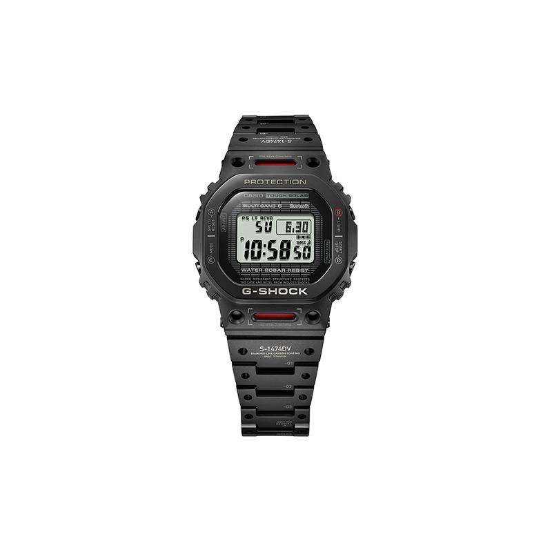 Casio Ganzmetall-Serie-B5000 quadratisches Zifferblatt Digitalanzeige, Sechs-Stationen-Funkwellenempfang, Bluetooth-Verbindung, 200 Meter wasserdicht, Solar GMW-B5000TVA-1PR