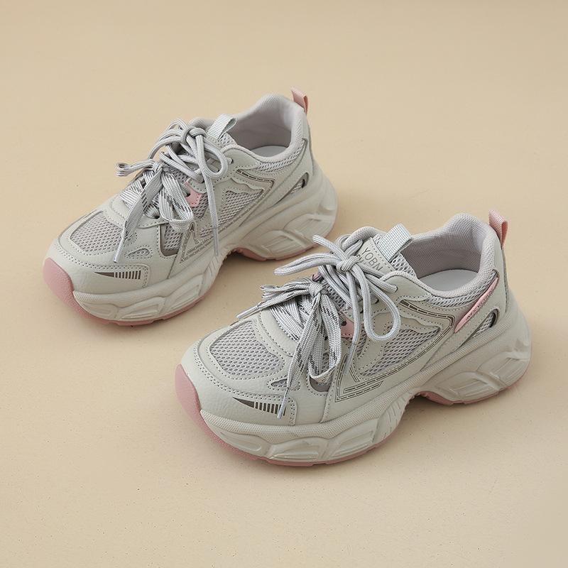 

Ретро платформа папины кроссовки маленькие девочки осень новые подростковые дышащие повседневные универсальные кроссовки увеличивающие рост 35 серый