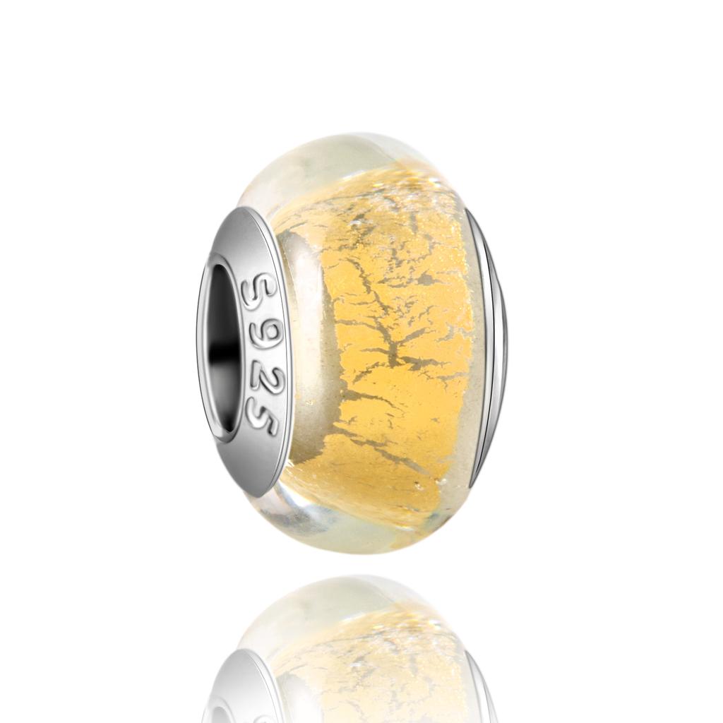 Murano Glas Serie Kupfer Mehrfarbig Rose & Blüten Grafik Anhänger Passt an Armband Damen Feiner Schmuck Zubehör