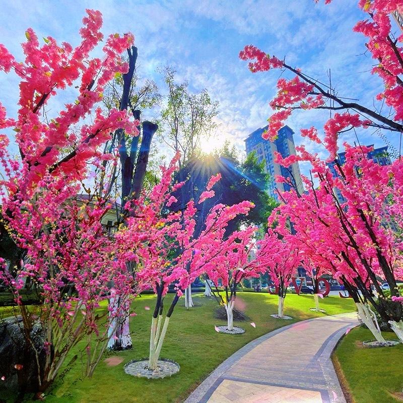 Silk Cherry Blossom Branch Artificial Vine: Floral Decoration for Weddings and Indoor Spaces