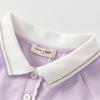 Davidella Girls' Short Sleeved Polo Shirt for Summer, New Children's T-shirt, with a College Style Top from CUHK