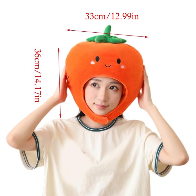 Children Headpiece With Cute Persimmon Design Fade Resistant Fabric Head Cover For Photo Props Holiday Celebrations