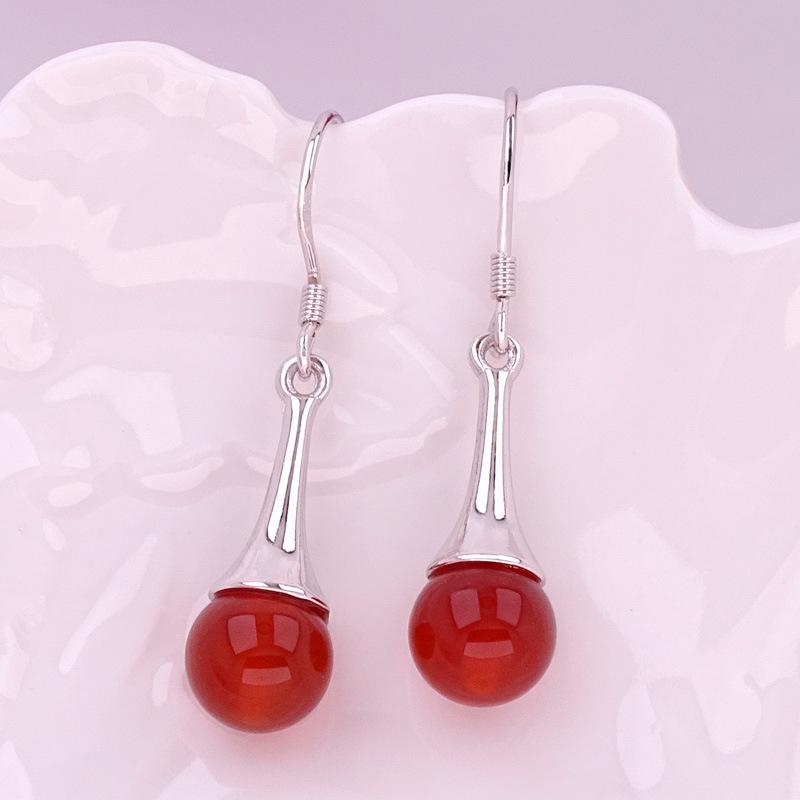 Korean Style Agate Black Water Drop Earrings – New Retro Fashion Accessories