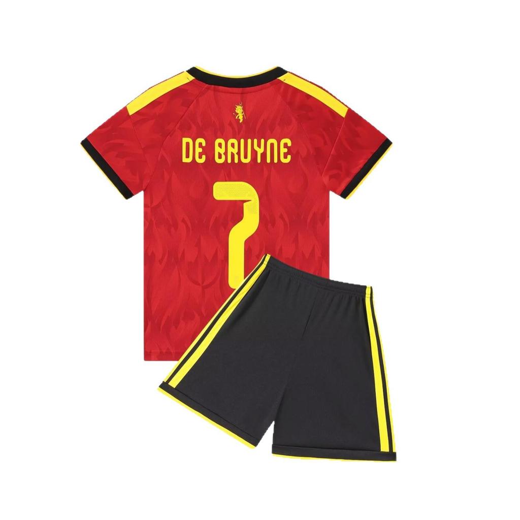 Belgium Home National Team No. 7 Football Jersey Kids Set, Sizes 14-30