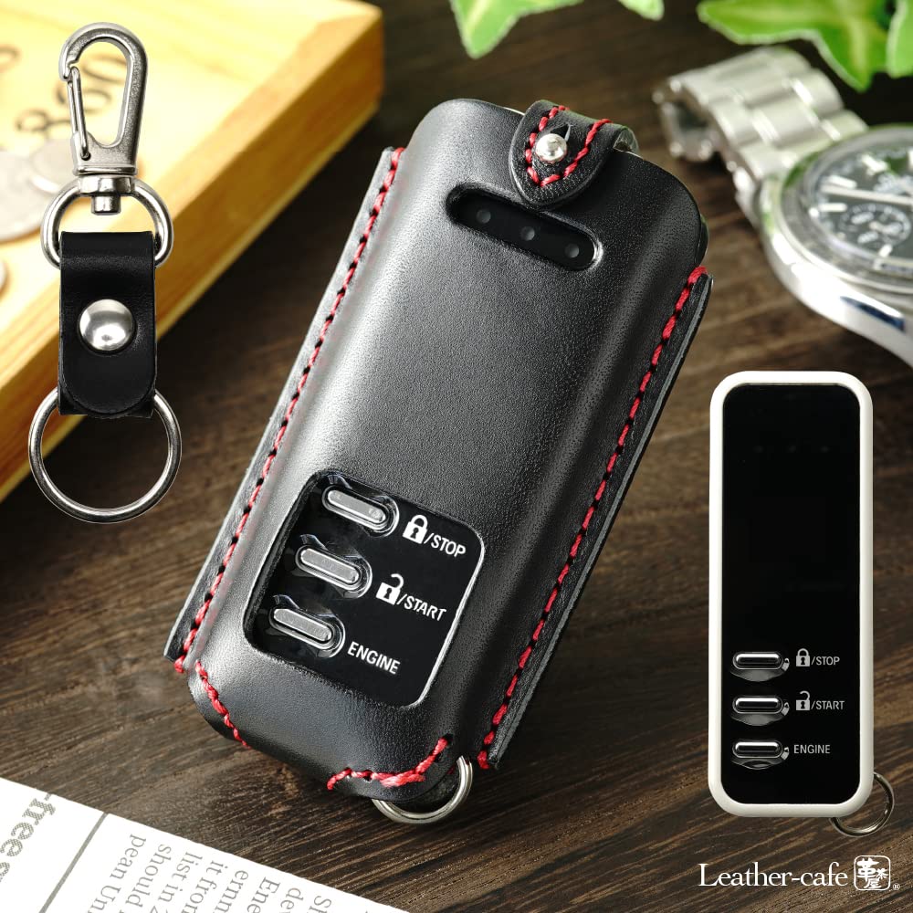 Genuine Leather Smart Key Case for Eclipse GK and Dayz Engine Starter Starters [Kecha-ya] (mitsubish@i-sa) (Black) Mitsubishi, Delica, Outlander,