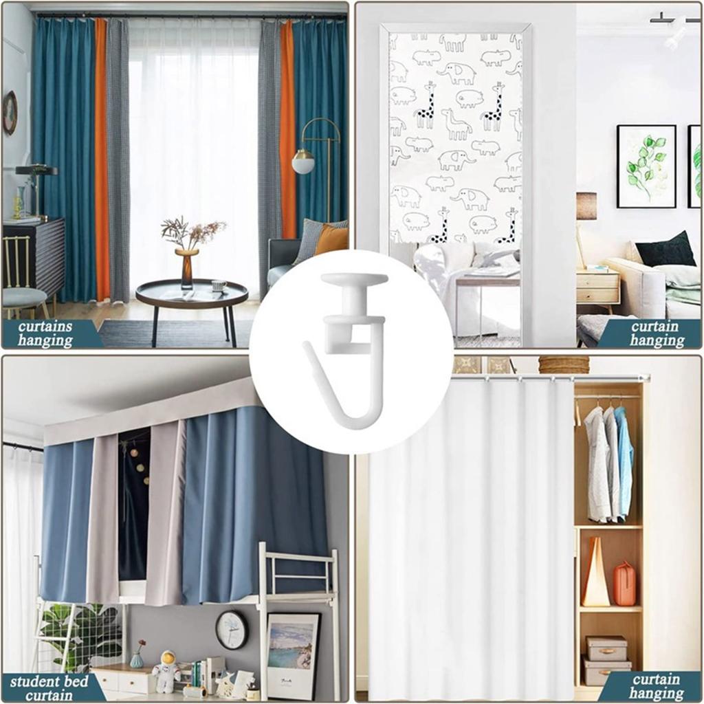 50 ks Bílý plastový jezdec do kolejnice na závěsy uzamykatelné skládací háčky pro hladký tichý chod domov kancelář restaurace hotel