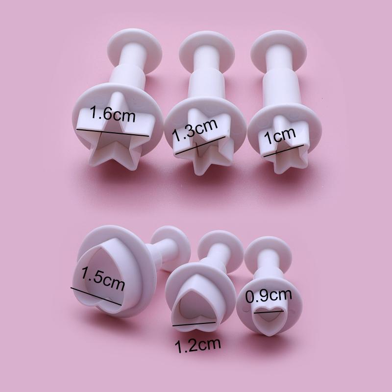 3-12Pcs Geometry Cookie Cutter Plastic Square Sugarcraft Decor Fondant Cutter Circle Star Cookie Mold Icing Sugar Baking Tools