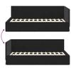 L shaped bed frame with headboard black 100 cm x 200 cm velvet
