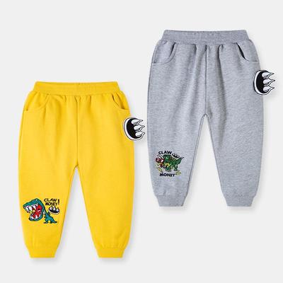 2025 New Style Dinosaur Knit Sweatpants for Boys - Autumn Baby/Child Pants with Car Design