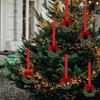 6Pcs Artificial Wreath 13cm Small Christmas Wreaths Ribbon Bows Wreath for Front Door Kitchen Cabinets Wall Window