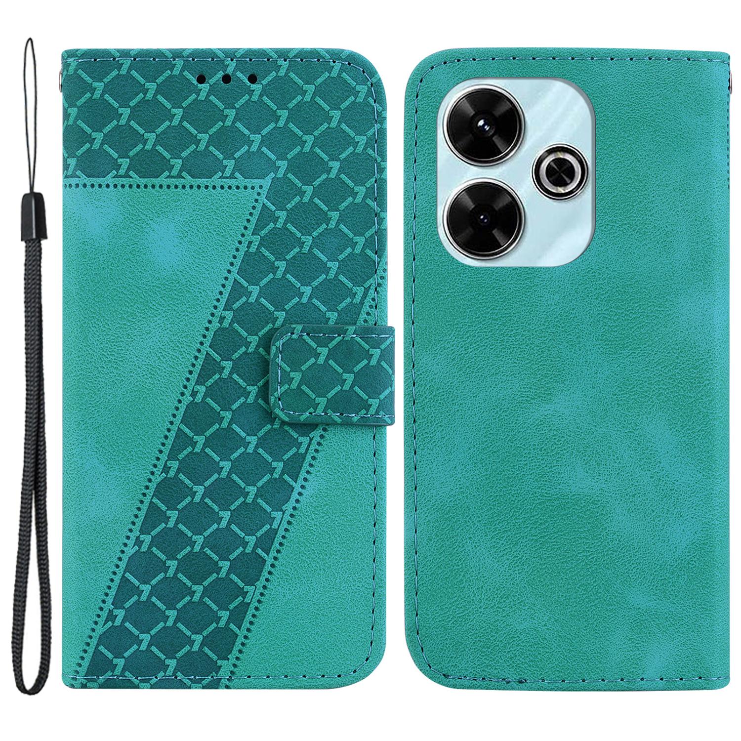 

For Xiaomi Redmi 13 5G/13 4G/Poco M6 4G Case 7-Shaped Pattern Leather Protection Phone Cover E