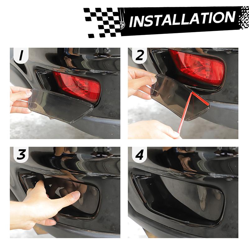 Bil Bakre Tåkelys Lampe Deksel ABS Lampe Dekorasjon For Jeep Grand Cherokee For Jeep Compass For Dodge Journey Bil Eksteriør Tilbehør, Røkt Svart