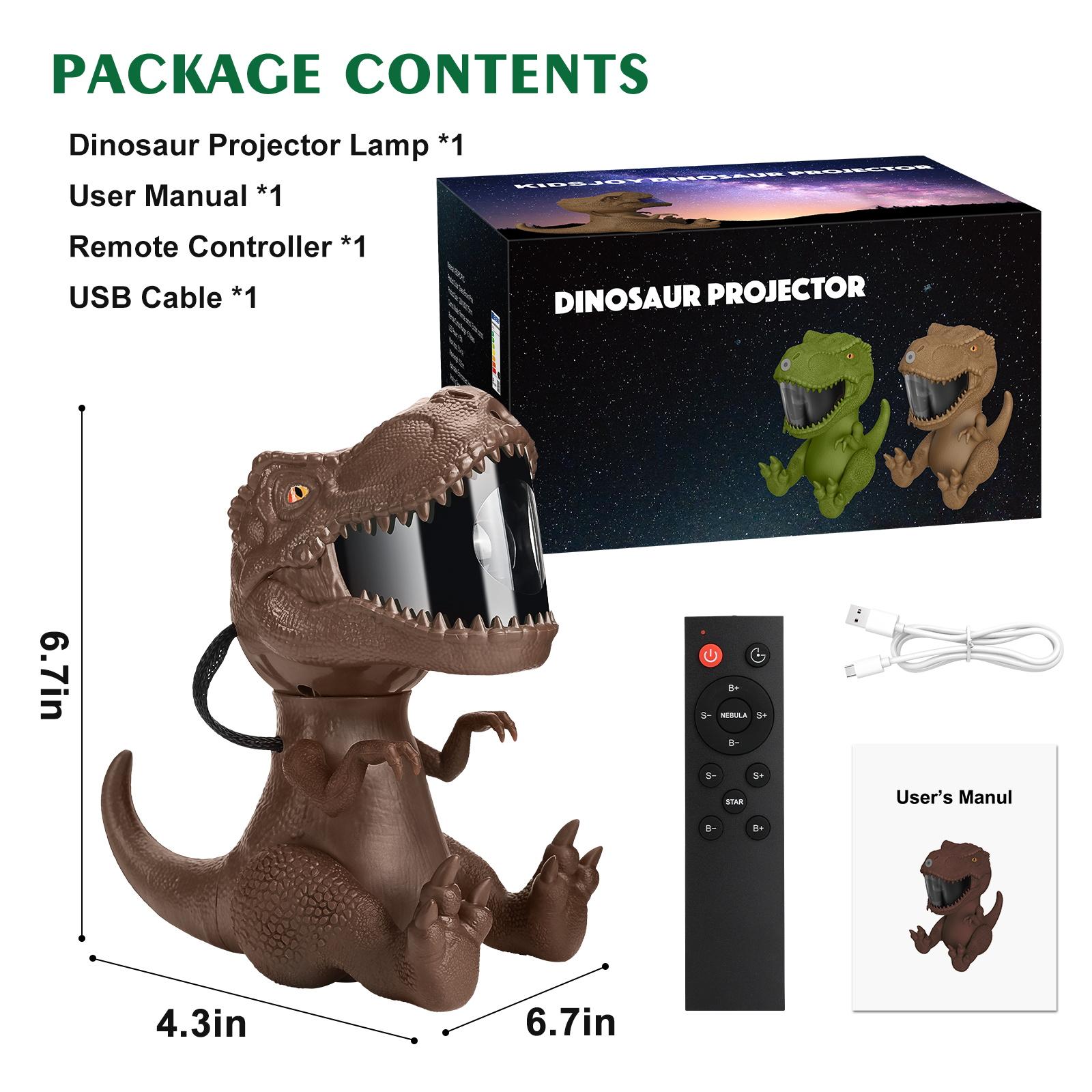 

Проектор звездного неба Динозавр Светодиодный ночник Лампа-проектор звездного неба Декорация для спальни, комнаты Декоративный Для детей, Подарки коричневый