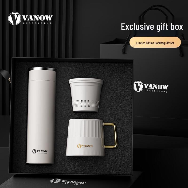 Vanow Smart Insulated Bottle & Ceramic Mug Gift Set