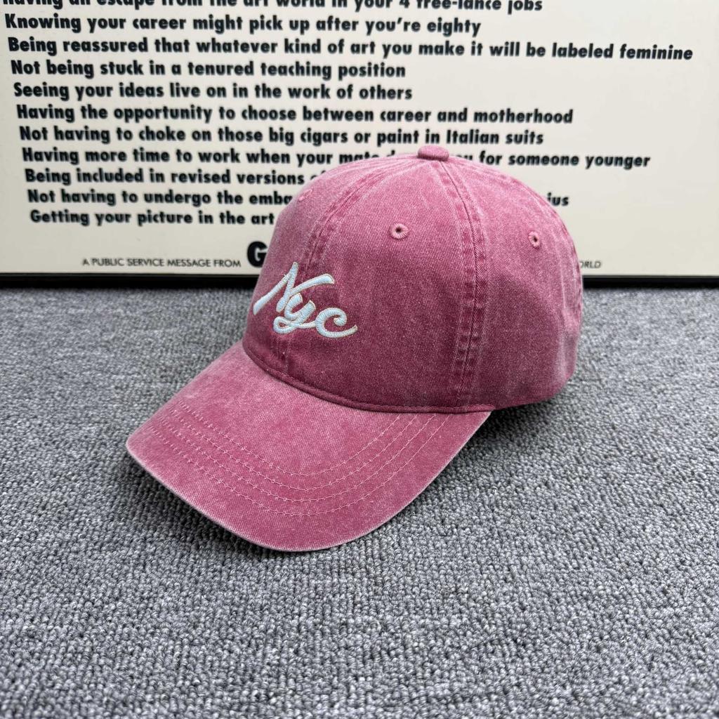 Big Head Circumference NYC Embroidery Cap Women's Spring and Summer Versatile Soft Top Baseball Cap Ins Trendy Brand Sunscreen Visor