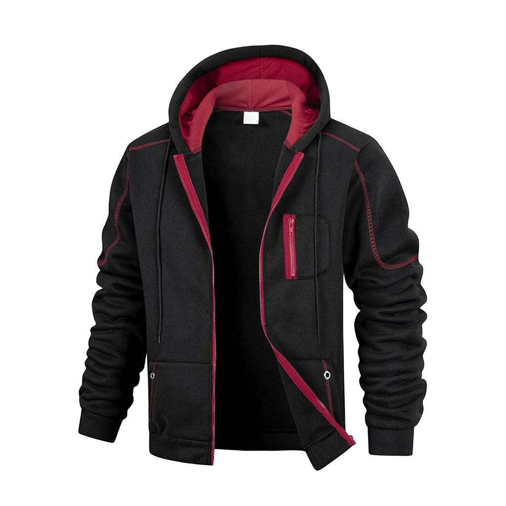 Men's Solid Color Zipper Sweatshirt Men's Sports Large Size Casual Sweatshirt Jacket