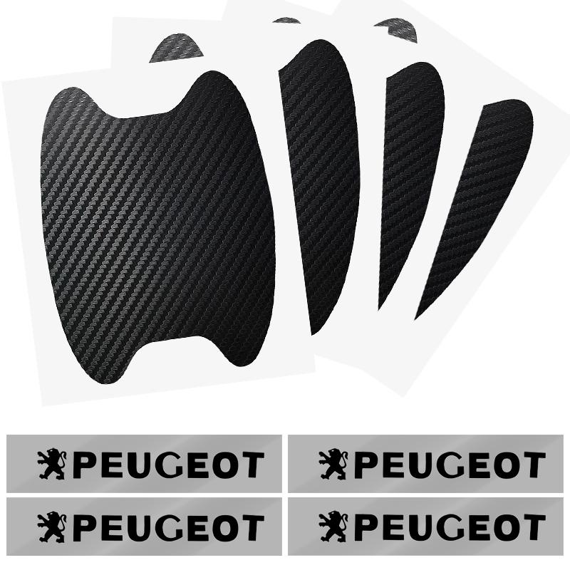 Car Door Sticker Carbon Fiber Scratches Auto Handle Protection Film For Peugeot 308 408 508 RCZ 208 3008 2008 206 207 108 406 407 408 206 207 306 307