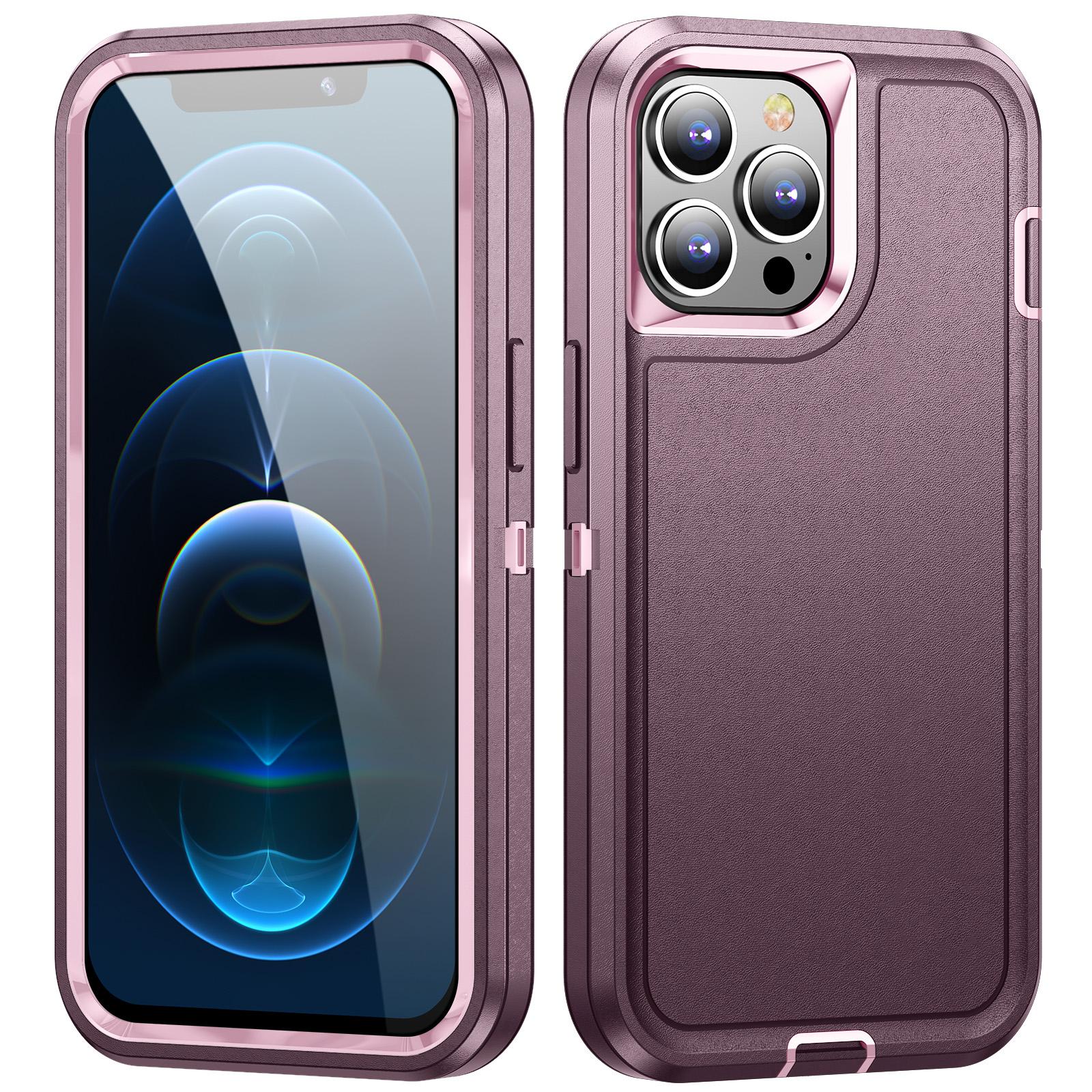 

For iPhone 12/12 Pro Anti-Scratch Case TPU+PC Drop Protection Phone Cover E