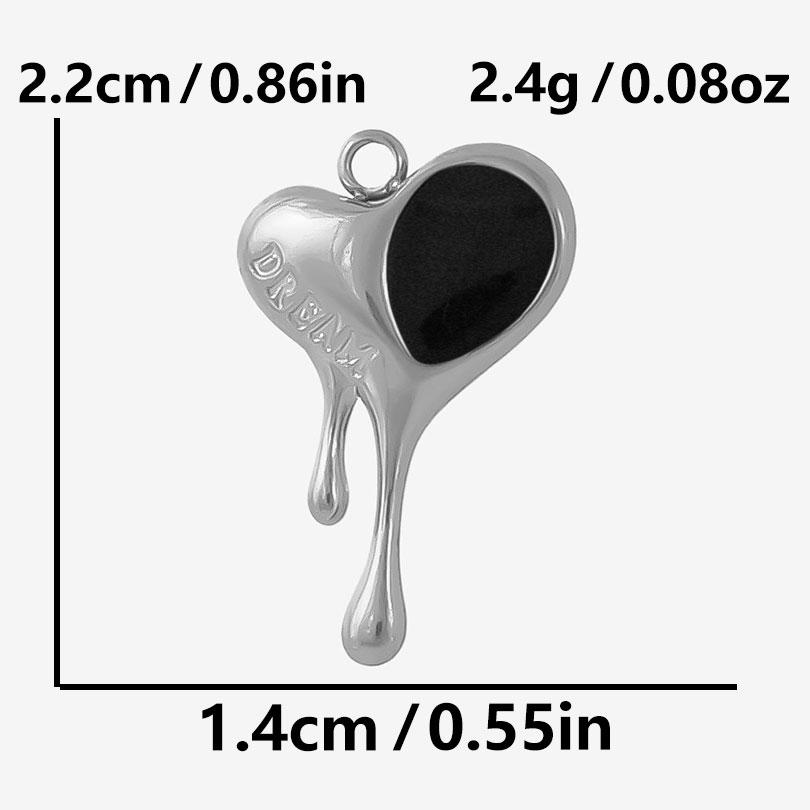 6pcs Punk Dark Black Stainless Steel Enamel Charms For Jewelry Making Supplies Sun Heart Cross Ocean Animal Pendant DIY Pendants