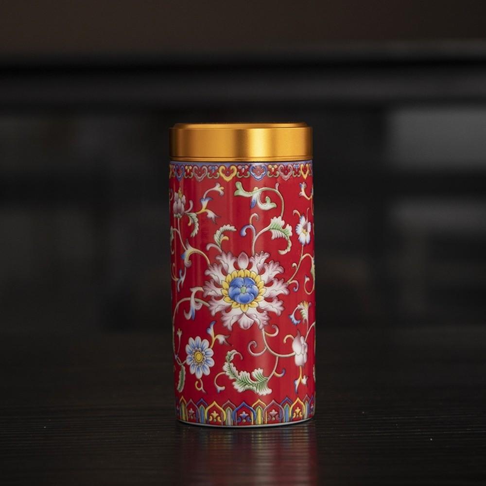 Mini Tea Packaging Box Flower Green Tea Canister Empty Tea Tin Can  Loose Leaf Tea Storage