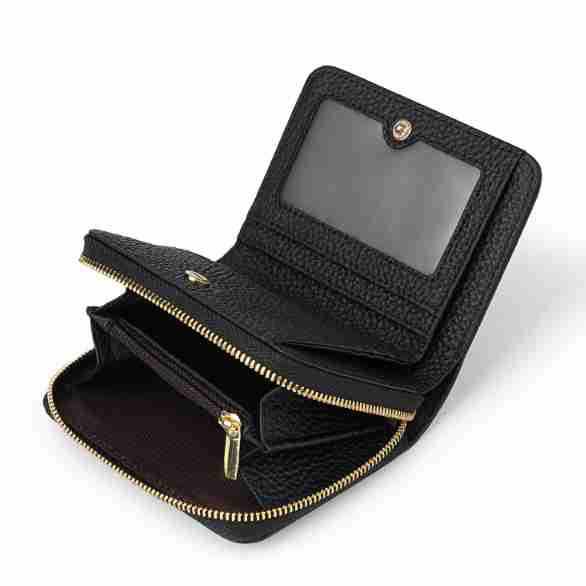 Women's Japanese Mini RFID Leather Wallet: Anti-Theft Card Holder & Zipper Coin Purse