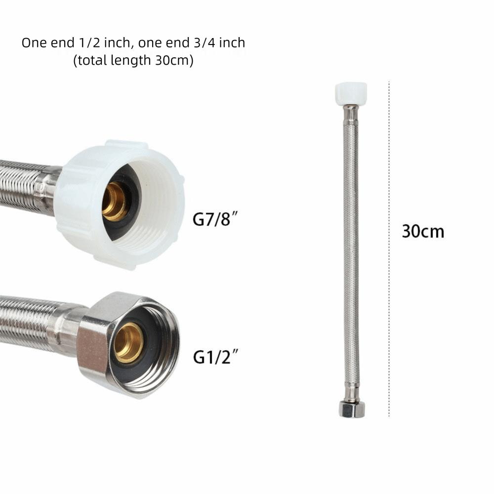 30/40cm Corrugated Water Hose Explosion-proof Large Flow Hot and Cold Water Faucet Inlet Hose Stainless Steel