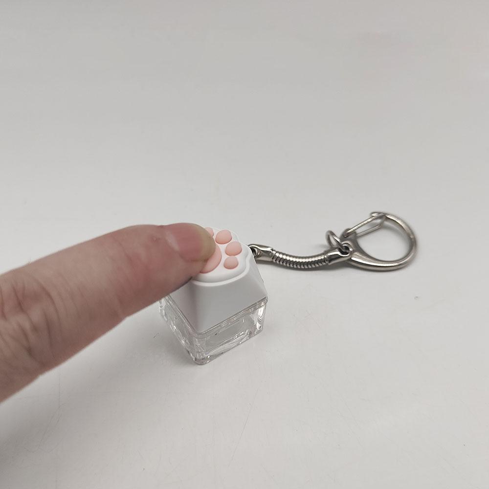 Chaveiro de Gato Fofo Argola de Chaveiro Ponta do Dedo Brinquedo de Descompressão Testador de Keycap Pingente de Mochila Presente de Festival para Casais