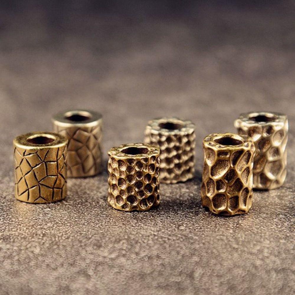 Charms Cylindrical Ring Retro Bead Handmade Paracord Bead  EDC Outdoor Tool