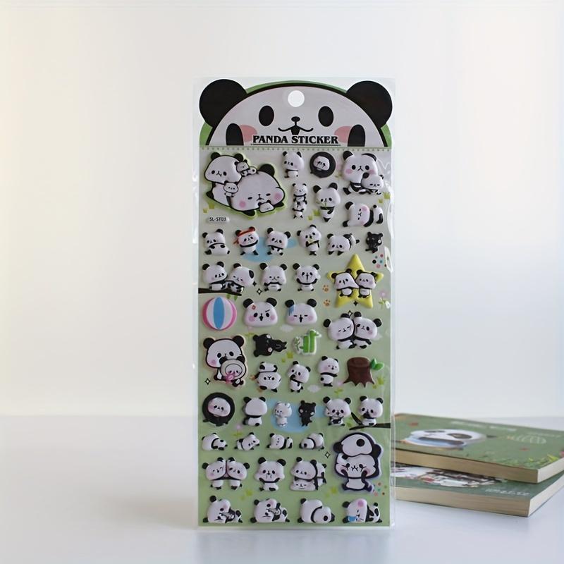 4 Pcs/lot Kawaii 3D Puffy Panda Daily Life Stickers Scrapbooking Diy Journal Stationery Sticker Cute Deco Aesthetic Art Supplies