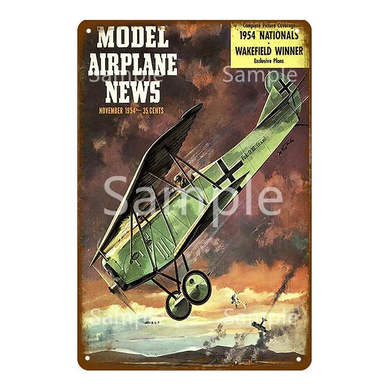 Retro Airplane Metal Signs Fighter Jet Plane Vintage Aircraft Plate Metal Plaque Painting Living Room Home Wall Decoration YL094