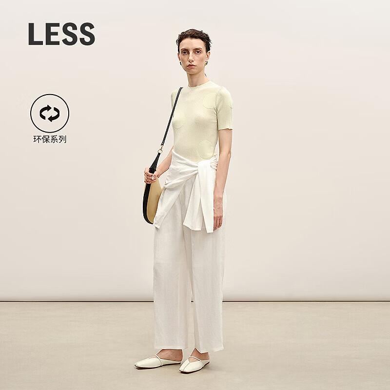

LESSLESS Loose Fit Linen Blend Cropped Pants M