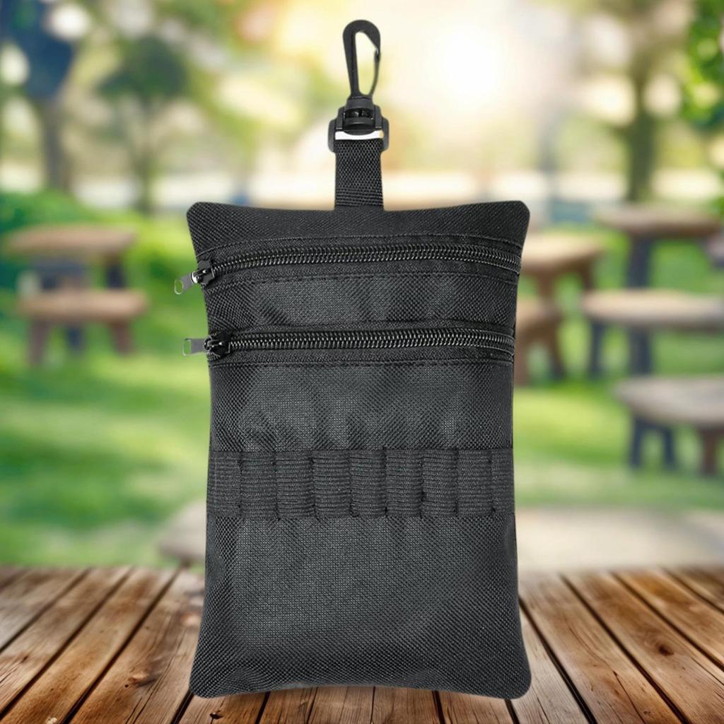 Golf Ball Pouch Zipper Waist Pocket Golf Tee Bag for Belt Backpack Outdoor Training Practice Travel Gym Men Dad Golfer