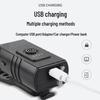2*T6 USB Wiederaufladbares Aluminium Fahrradvorderlicht mit Leistungsanzeige für Nachtfahrten