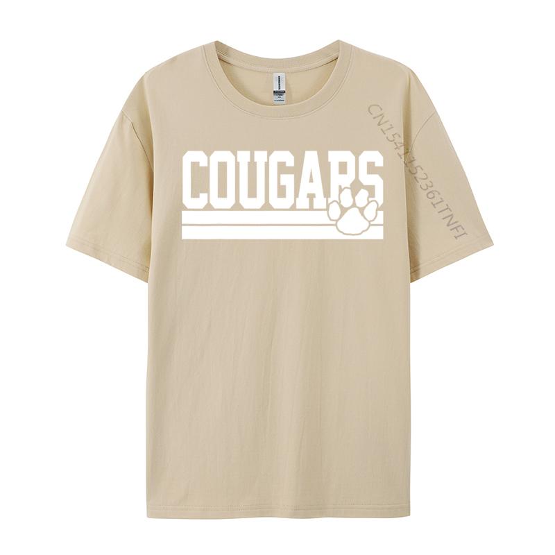 Cougars Schulsportgeist Europa Oberteile T-Shirts Für Erwachsene Baumwoll-Top T-Shirt Bedruckte Luxus-Designer-T-Shirts Vorherrschend