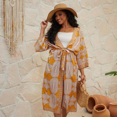 Dames Strand Cover-up in Grote Maten Bikini Bovenkleding Shirt Zeekant Vakantie Jurk Zonbescherming Vest