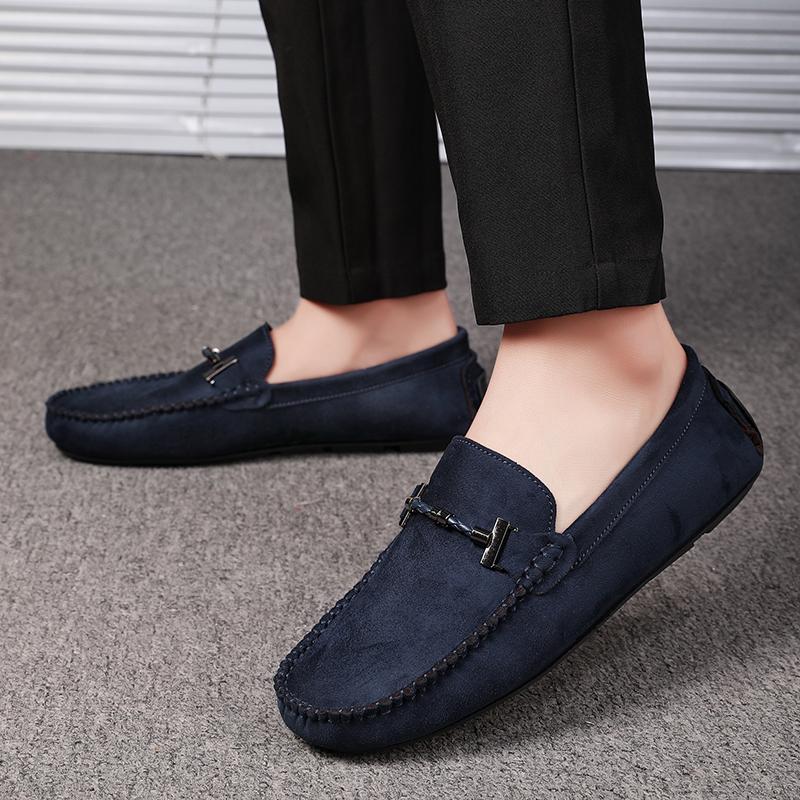 Casual Style Men's Business Shoes Trendy Outdoor Lazy Loafers Leather Men's Walking Shoes 2025 Summer New Driving Flat