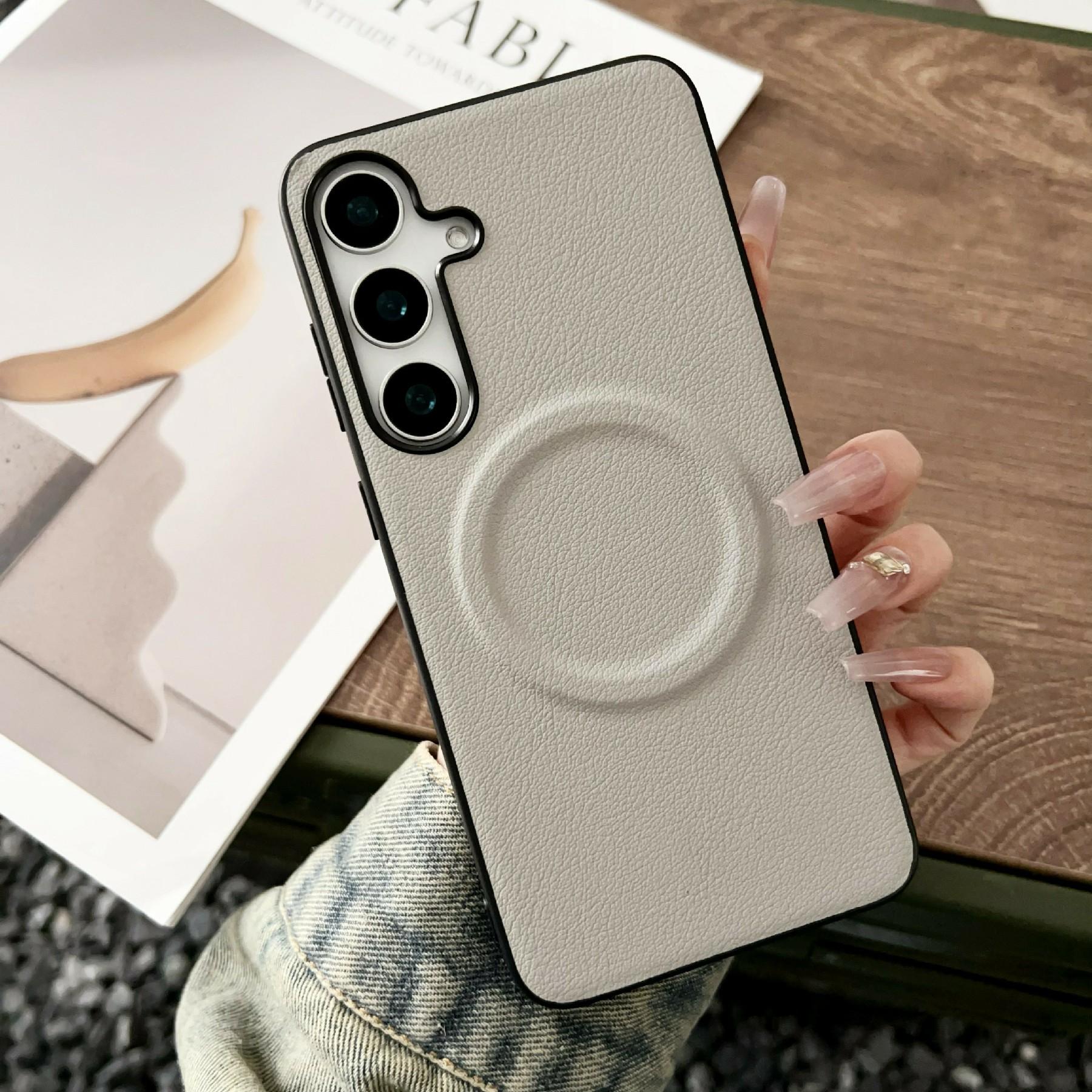 For Samsung Galaxy S26 Magnetic Case PU Leather + TPU Phone Back Cover