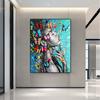 African Black Women Butterfly Graffiti Art Oil Painting Abstract Poster Printing Living Room Wall Art Picture