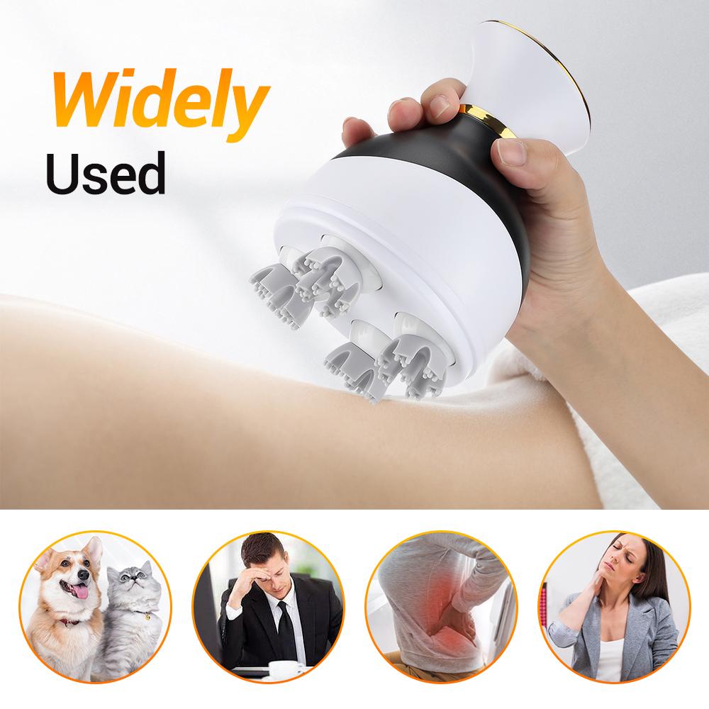 Electric Cordless Hair Scalp Massager with Kneading 3 Massage Modes Handheld Portable Head Scratcher Massager Stress Relax