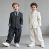 Dětský oblek Jaro Nový Chlapecký Formální Smokingový Set Sako Kravata Kalhoty Set pro Klavírního Moderátora Řečový Obřad Batole Chlapec Školní Outfit 8 10 Let