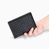 Sheepskin Woven Passport Holder: Women's Genuine Leather Multi-Card Slot Vertical Wallet