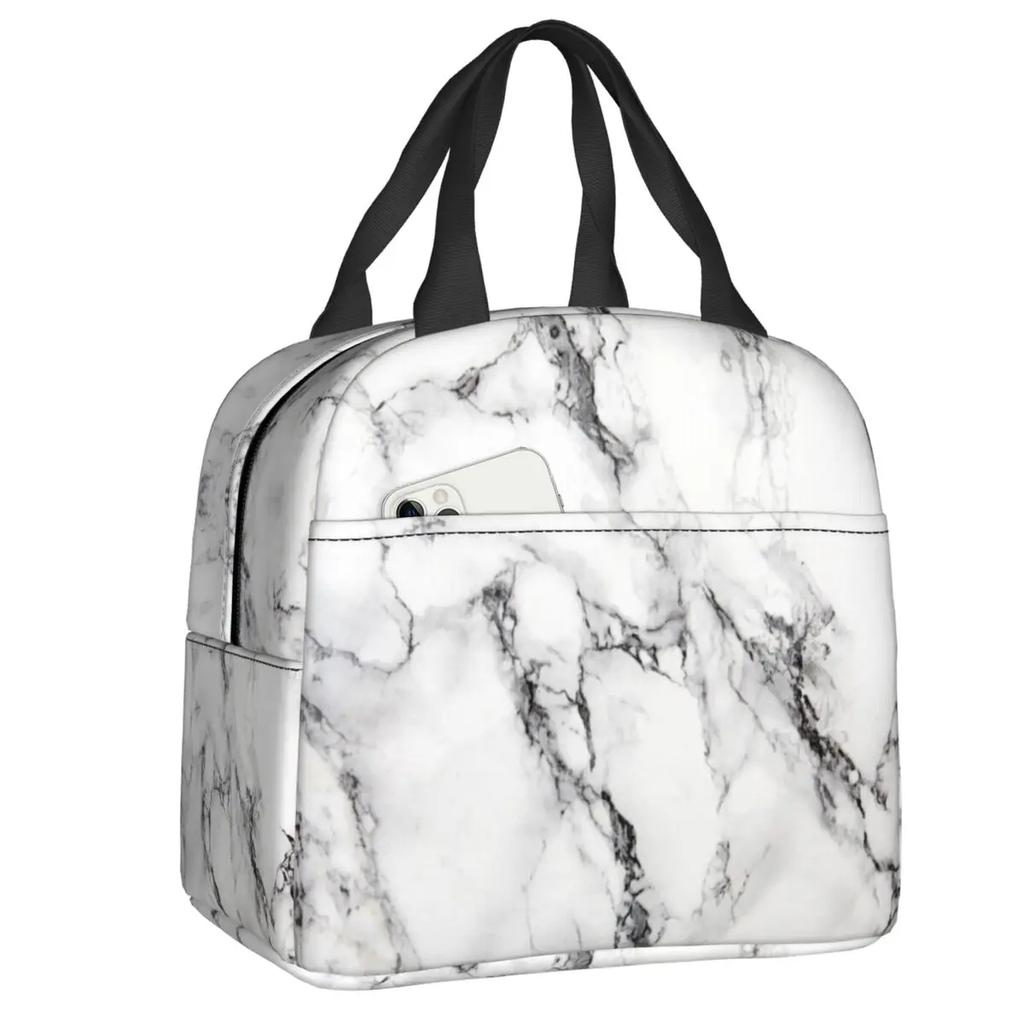 Marmor Grau Kupfer Schwarz Gold Isolierte Lunchtaschen für Frauen Abstraktes Muster Kühltasche Thermische Lebensmittel Lunchbox Kinder Schule Kinder